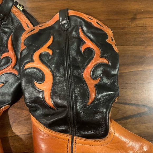 Vintage Dingo Ladies Fire Cowboy Cowgirl Boots 80s 7 USA - Picture 6 of 14